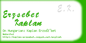 erzsebet kaplan business card